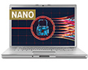 Laptop screen that says Nano